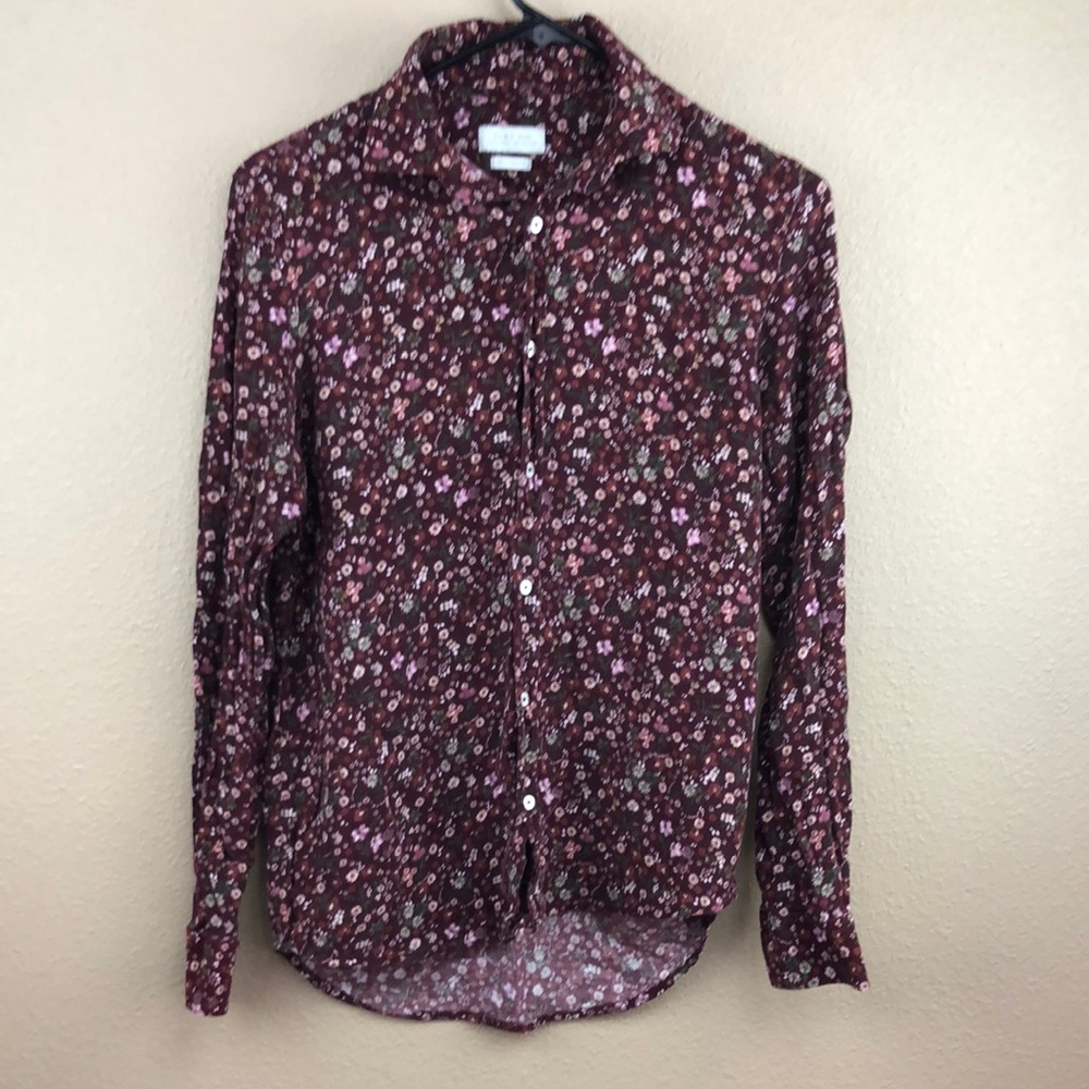 Zara Man Burgundy Floral Shirt